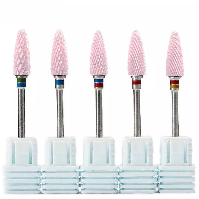 Nail Drill Machine - Fraises en céramique rose pour manucure,