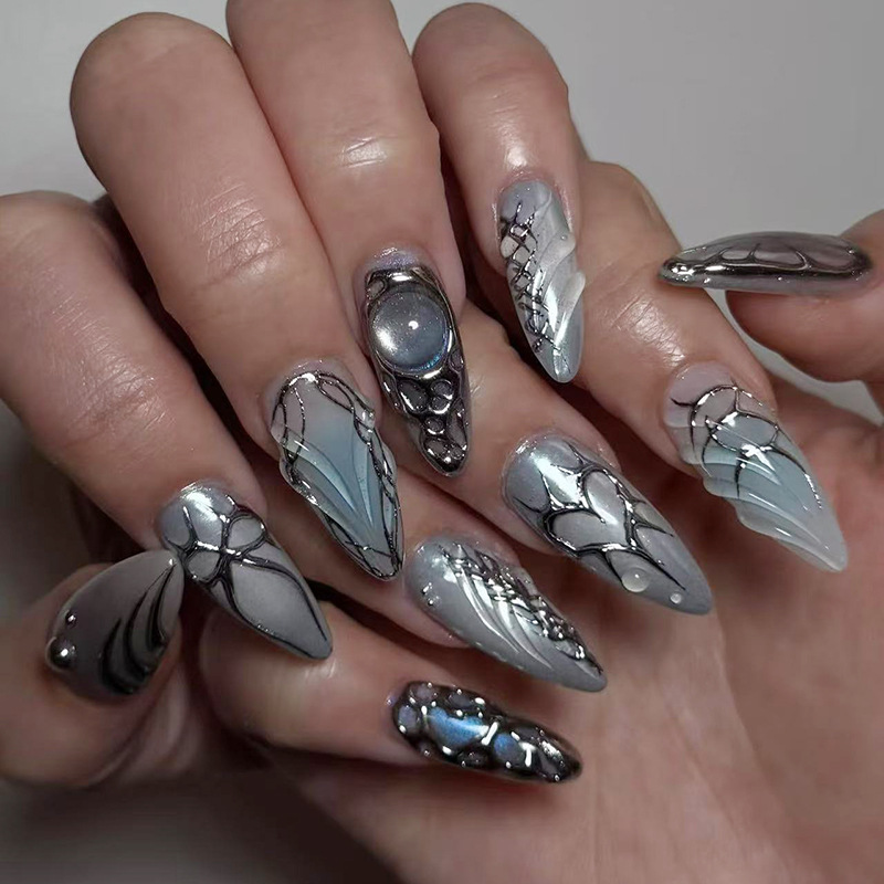 Nail Art Press On - 24 pièces portable presse sur ongles