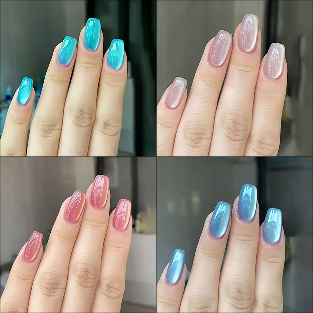 Nail Art Pink - Faux-ongles courts et carrés pour femmes,