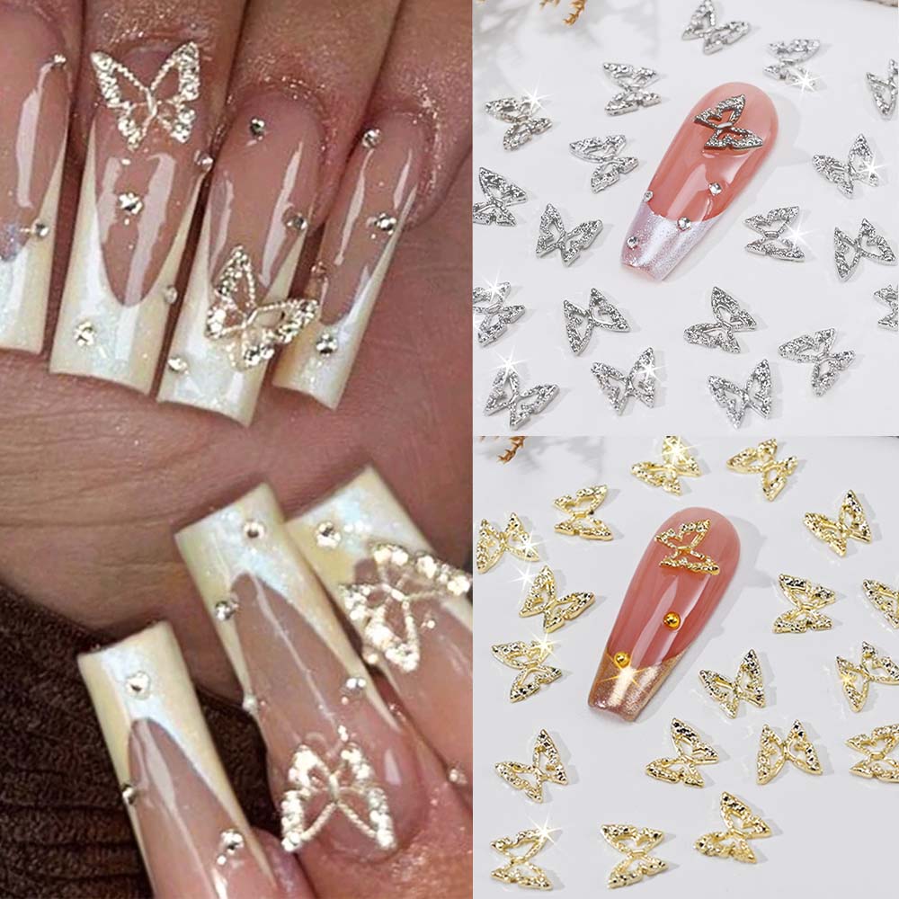 Nail Art Valentines Day - Breloques pour ongles en strass papillon