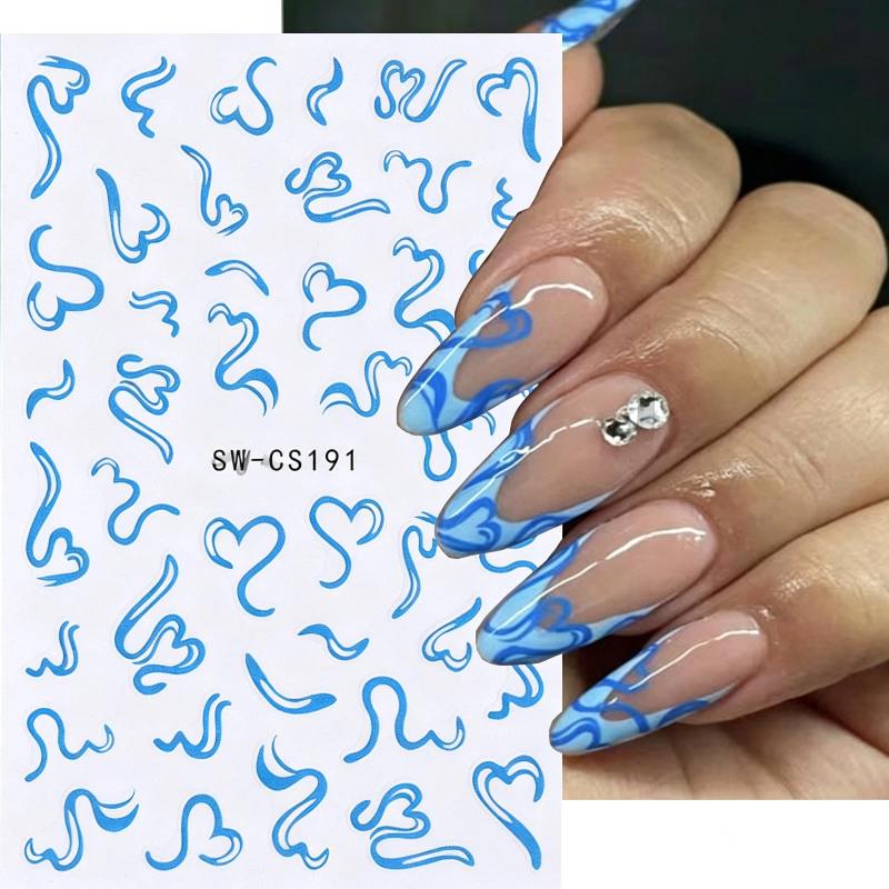 Nail Art Valentines Day - 2 feuilles d'autocollants pour nail art,