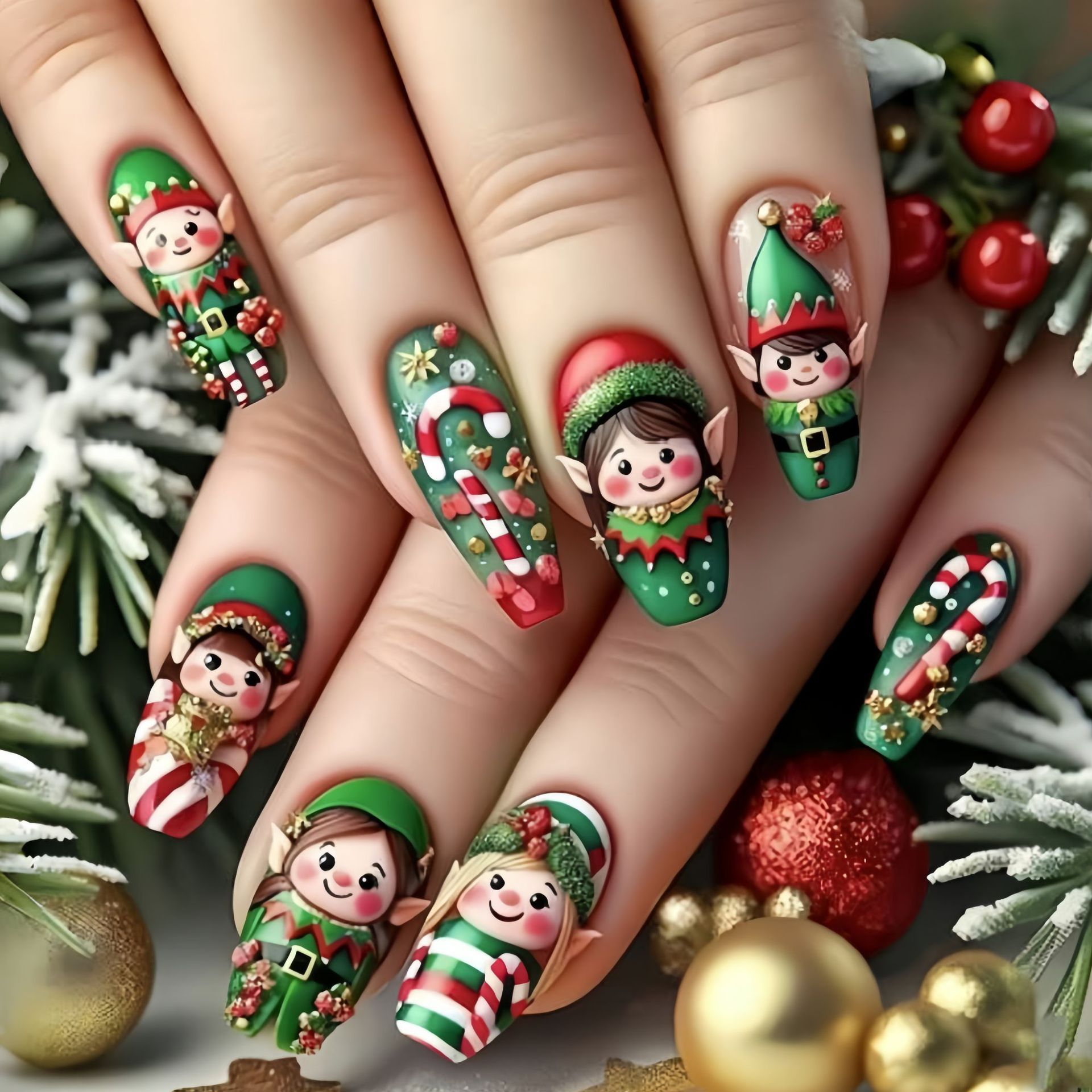Faux ongles moyens pour fête d - Nail Art Press On avis et prix